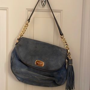 Michael Kors blue suede bag